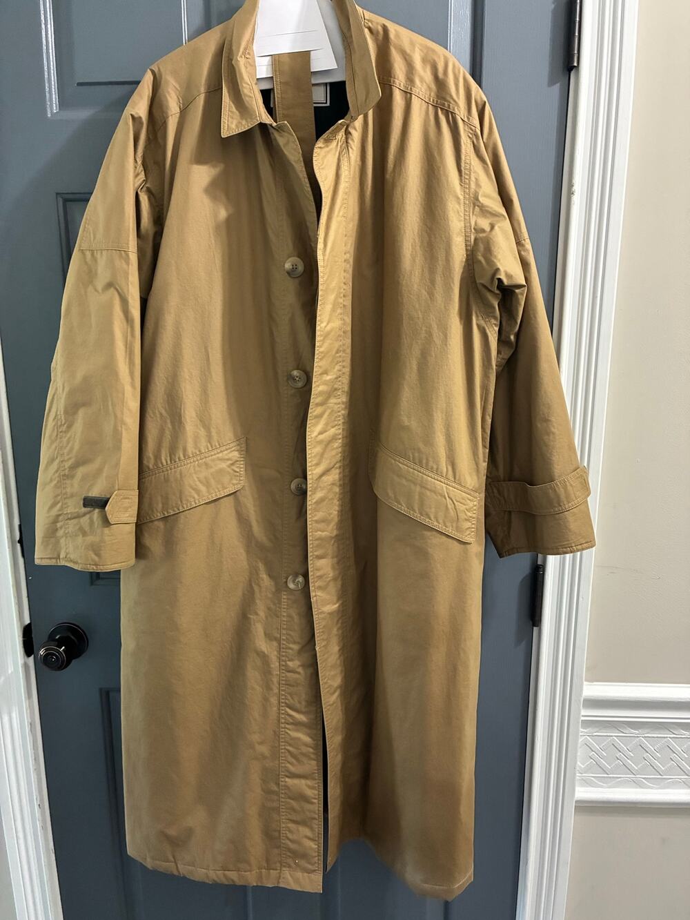 Christian Dior Le Connaisseur Men’s 40R Trench Coat Quilted Lining Vintage Tan